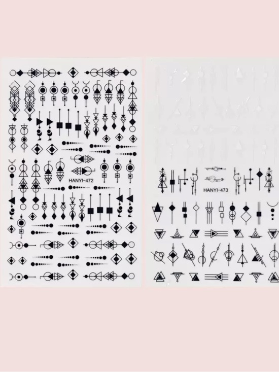 Accessories - Nail Art designs designer dots lines geometric one sheet stickers manicure pedi